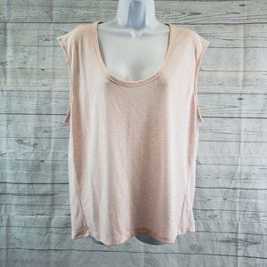 Athleta Womens Breezy Muscle Tank Top Sz XL Pink Scoop Neck